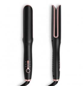 Wholesale Private Label 2 In 1 Hair Straightening And Curling Iron Double PTC Heat Customized Electric Hair Curler