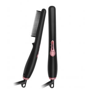 Mini Multifunctional Ionic Electric Ceramic Beard Straightening Comb Iron Hair Straightener Brush for Men