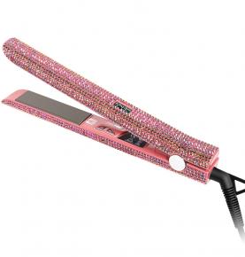 Private Label Herstyler Diamond Crystal Bling Ceramic Hair Straightening Rhinestone Hair Straightener Flat Irons